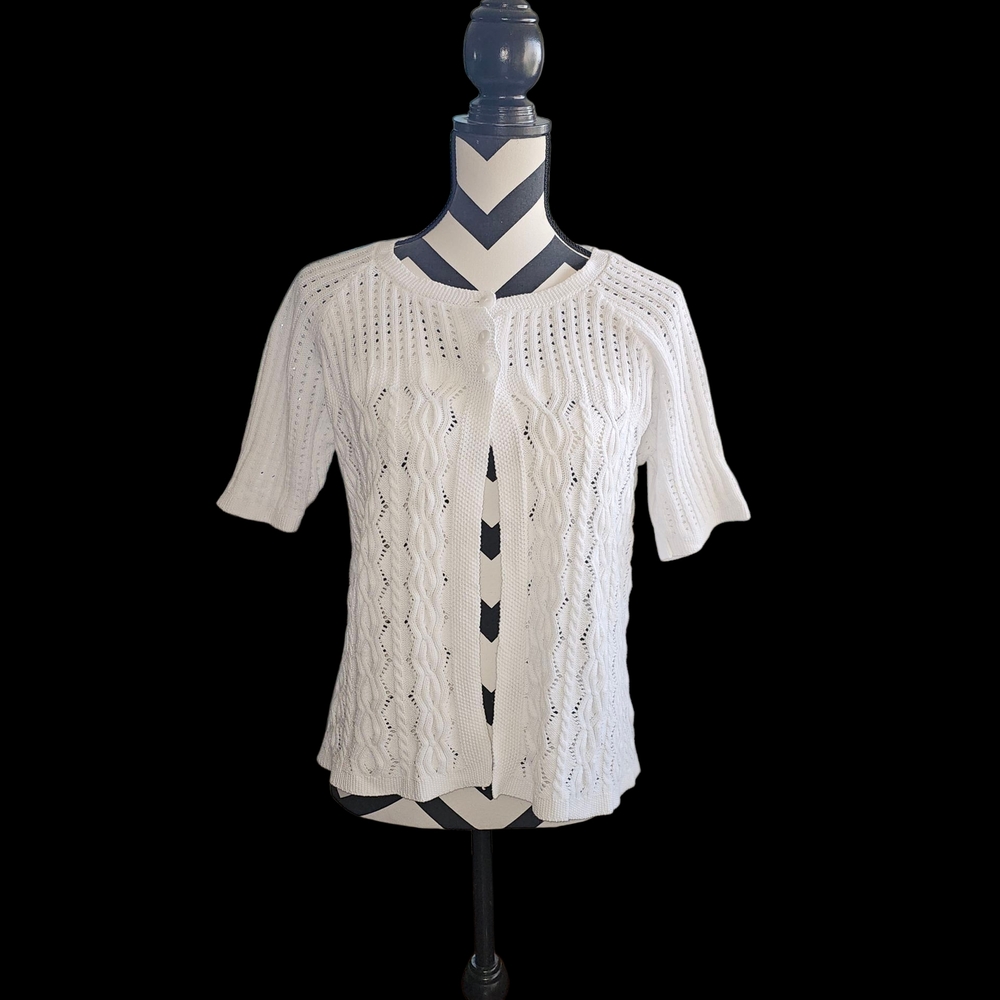 Croft & Barrow Cream Openwork Knit Top